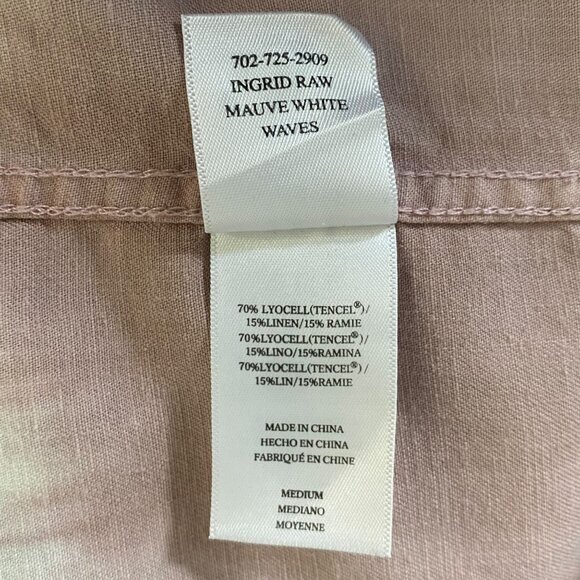 Rails Ingrid Raw-Hem Shirt Women's Medium Pink & White Tie-Dye Button-Up L/S - Picture 11 of 13